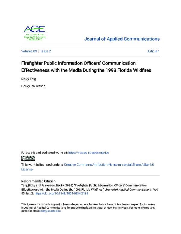 (PDF) Firefighter Public Information Officers’ Communication ...