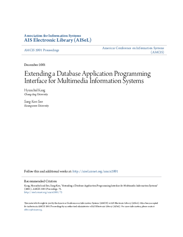 (PDF) Extending a Database Application Programming Interface for ...