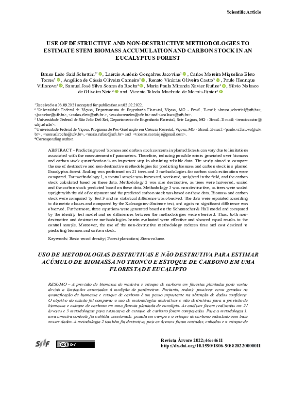 (PDF) Use of Destructive and Non-Destructive Methodologies to Estimate ...