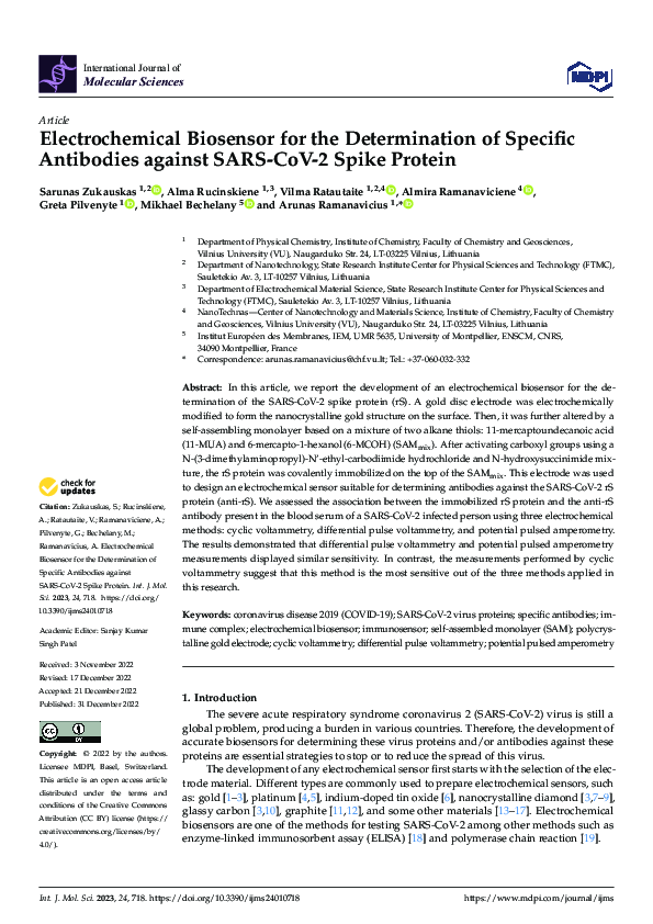 (PDF) Electrochemical Biosensor for the Determination of Specific ...