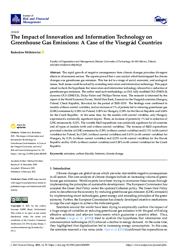 (PDF) The Impact of Innovation and Information Technology on Greenhouse ...