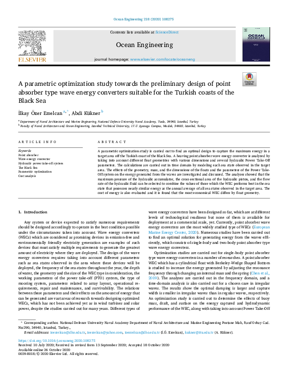(PDF) A parametric optimization study towards the preliminary design of ...
