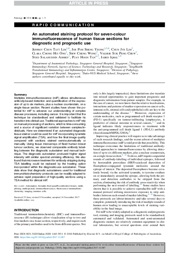(PDF) An automated staining protocol for seven-colour ...