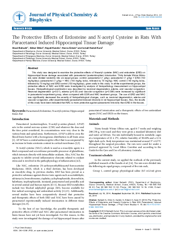 (PDF) The Protective Effects of Erdosteine and N-acetyl Cysteine in ...