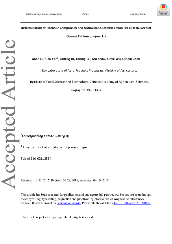 (PDF) Determination of phenolic compounds and antioxidant activity of a ...