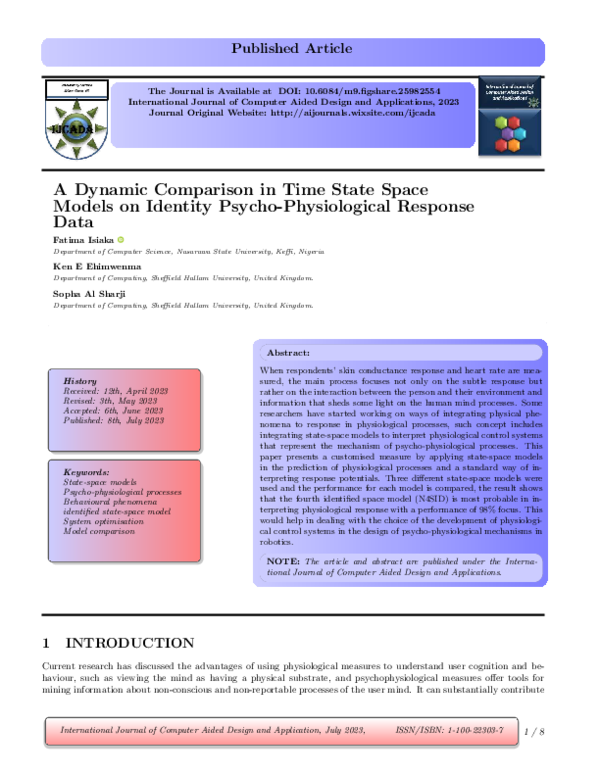 (PDF) A Dynamic Comparison in Time State Space Models on Identity ...