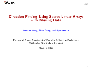 (PDF) Direction finding using sparse linear arrays with missing data