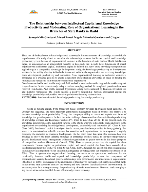 (PDF) Study of the relationship between intellectual capital management ...