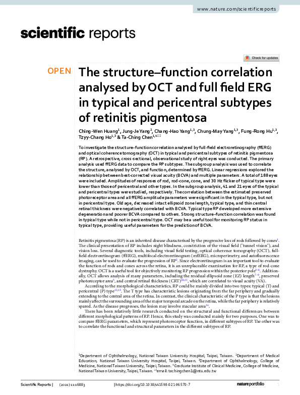 (PDF) The structure–function correlation analysed by OCT and full field ...