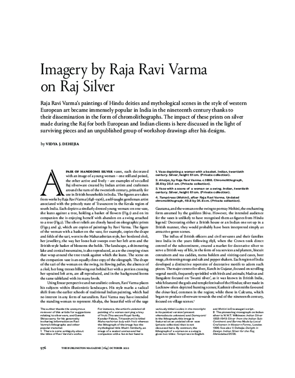 (PDF) .Imagery by Raja Ravi Varma on Raj Silver