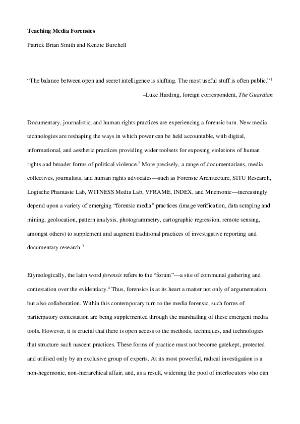 (PDF) Teaching Media Forensics
