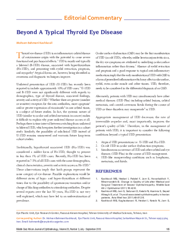 (PDF) Beyond a typical thyroid eye disease