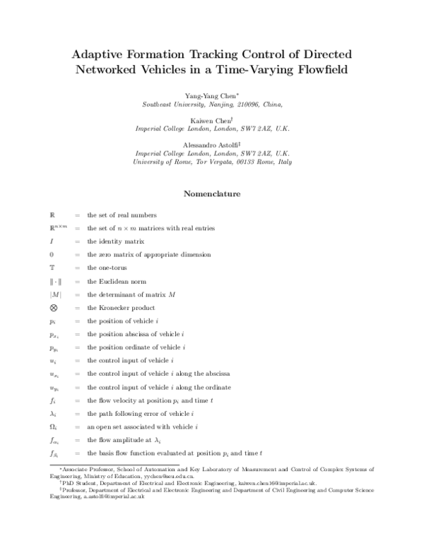(PDF) Adaptive Formation Tracking Control of Directed Networked ...
