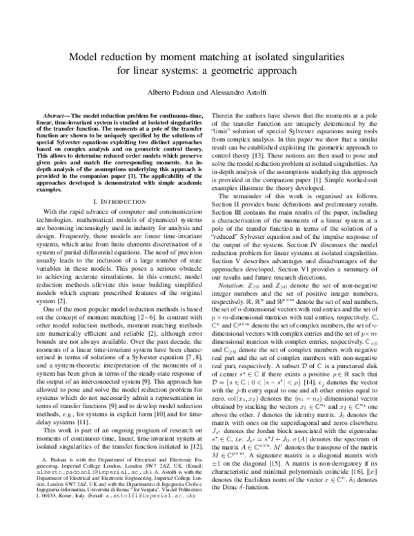 (PDF) Model reduction by moment matching at isolated singularities for ...
