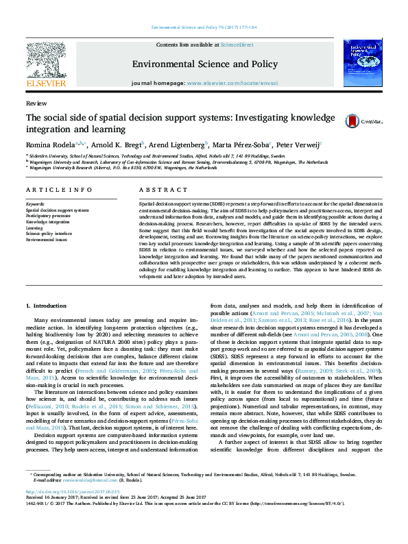 (PDF) The social side of spatial decision support systems ...