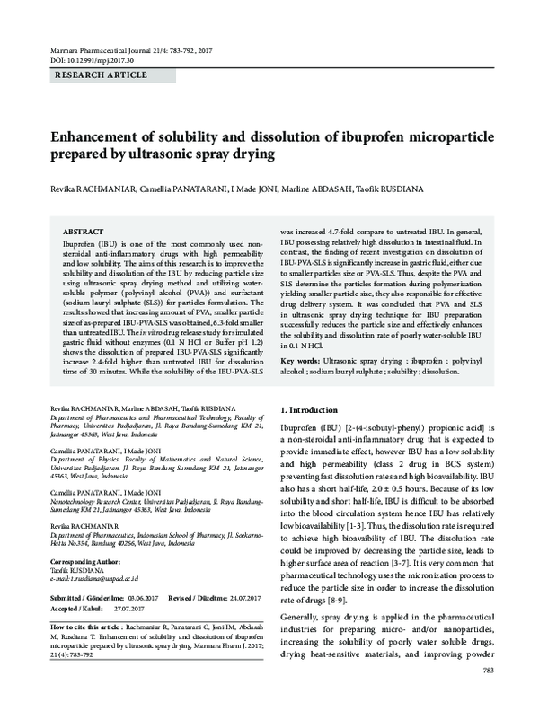 (PDF) Enhancement of solubility and dissolution of ibuprofen ...