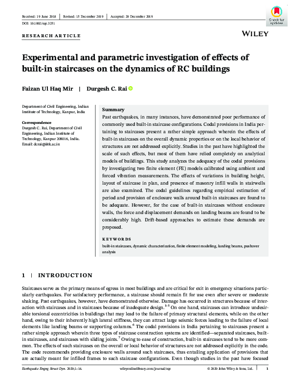 (PDF) Experimental and Parametric Investigation of Response of NSM CFRP ...