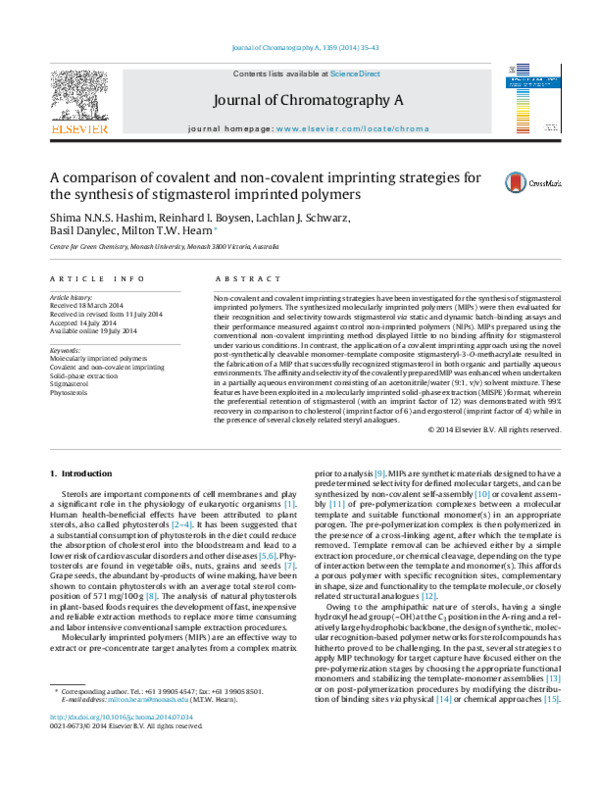 (PDF) A comparison of covalent and non-covalent imprinting strategies ...