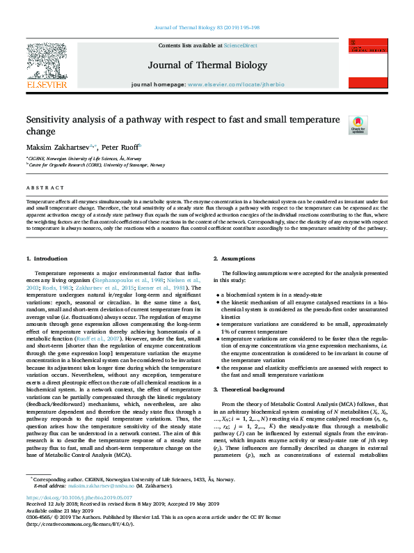 (PDF) Sensitivity analysis of a pathway with respect to fast and small ...