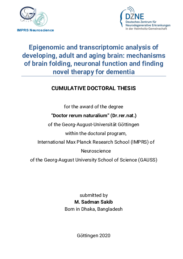 (PDF) Epigenomic and transcriptomic analysis of developing, adult and ...