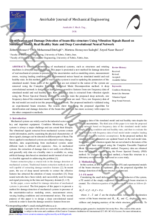 (PDF) Identification and Damage Detection of beam-like structure Using ...