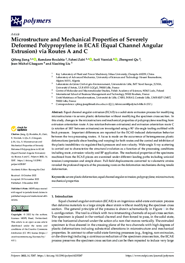 (PDF) Microstructure and Mechanical Properties of Severely Deformed ...