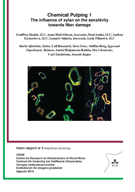 (PDF) CRUW Mechanical Pulping sub-project 1: Effect of different ...