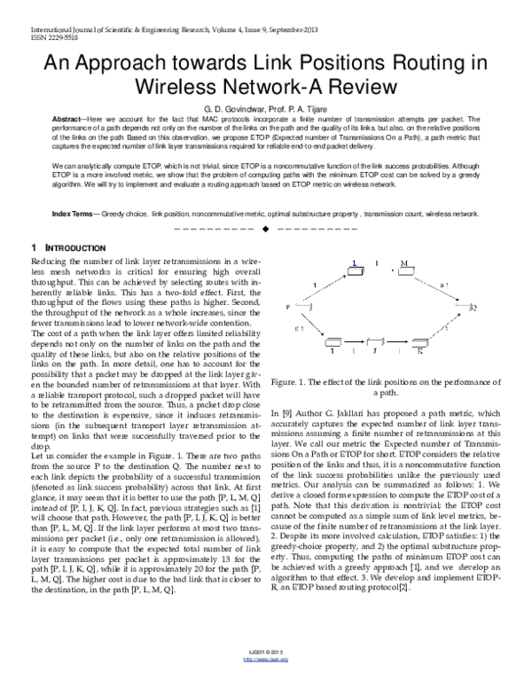 (PDF) An Approach towards Link Positions Routing in Wireless Network-A ...