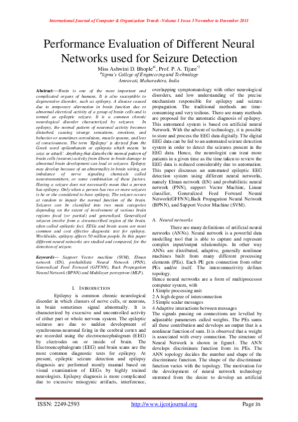 (PDF) Performance Evaluation of Different Neural Networks Used for ...