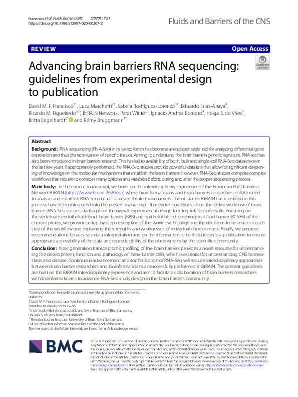 (PDF) Advancing brain barriers RNA sequencing: guidelines from ...