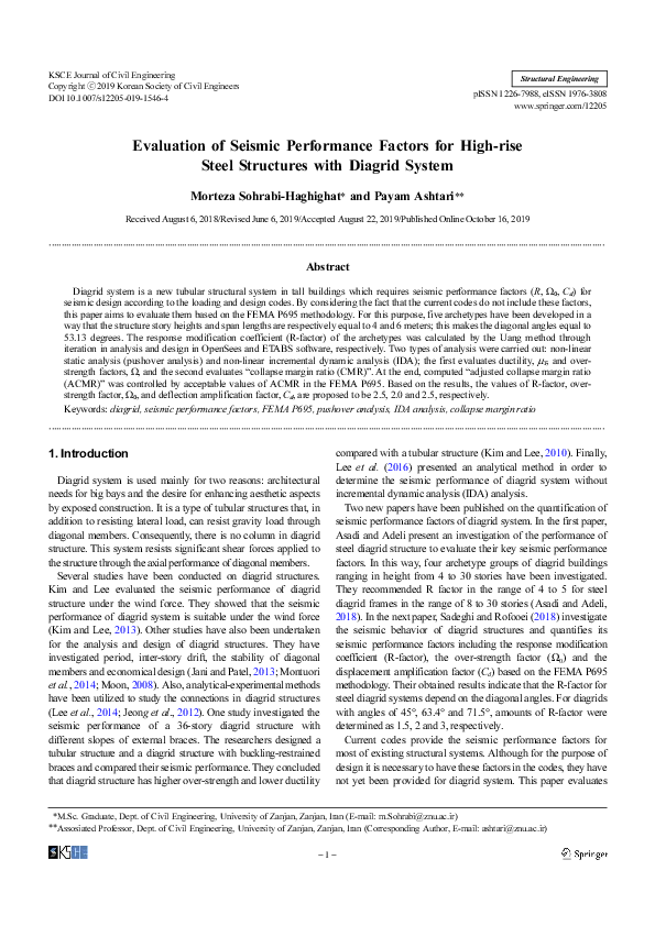 (PDF) Evaluation of Seismic Performance Factors for Elevated Reinforced ...