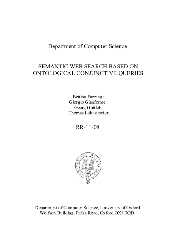 (PDF) Semantic Web search based on ontological conjunctive queries