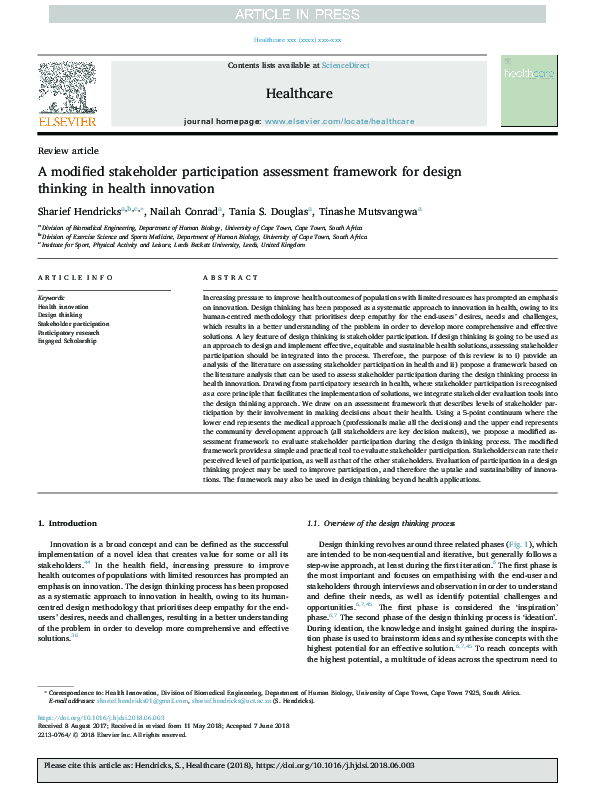 (PDF) A modified stakeholder participation assessment framework for ...