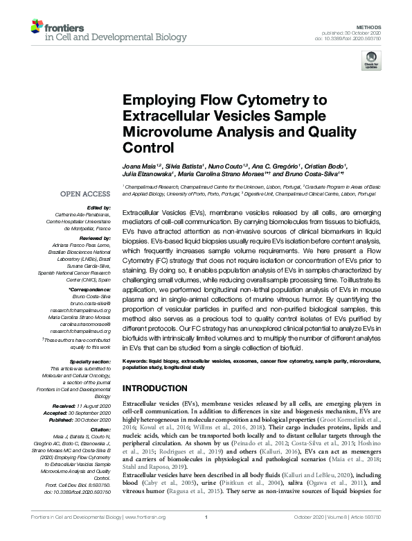 (PDF) Employing Flow Cytometry to Extracellular Vesicles Sample ...