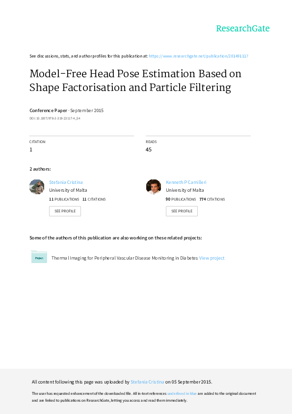(PDF) Model-Free Head Pose Estimation Based on Shape Factorisation and ...