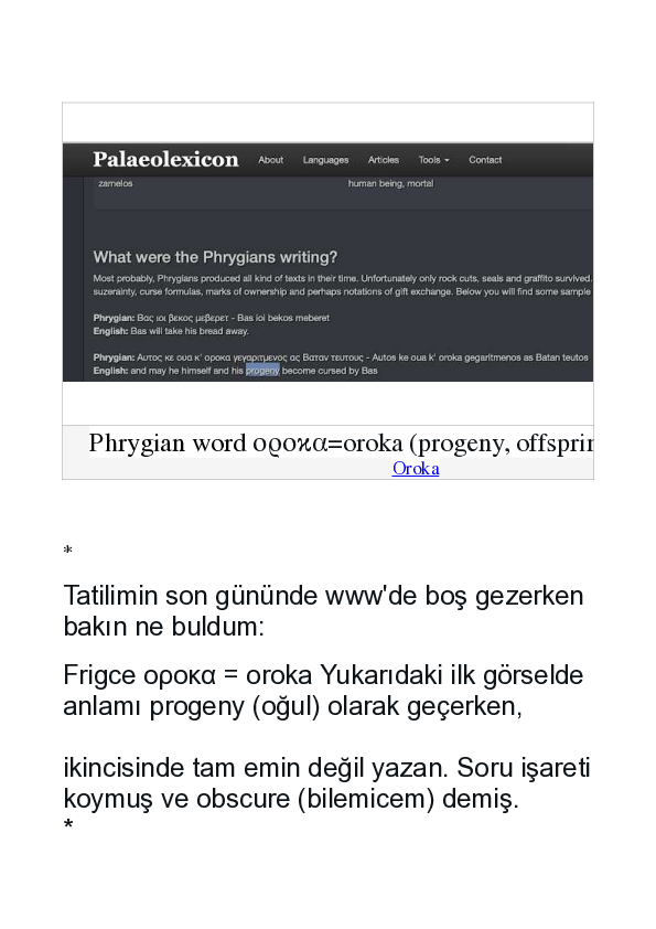(PDF) Phrygian word oroka Turkic uruk urug