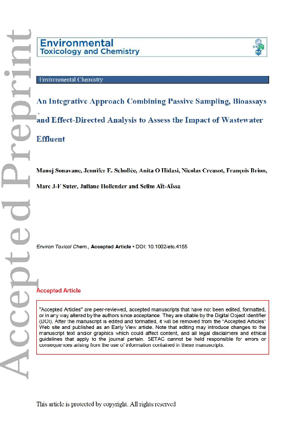 (PDF) An integrative approach combining passive sampling, bioassays ...