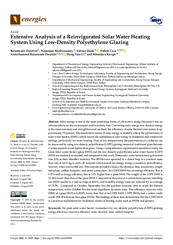 (PDF) Extensive Analysis of a Reinvigorated Solar Water Heating System ...