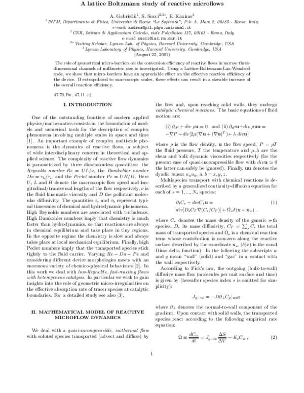 (PDF) A lattice Boltzmann study of reactive microflows