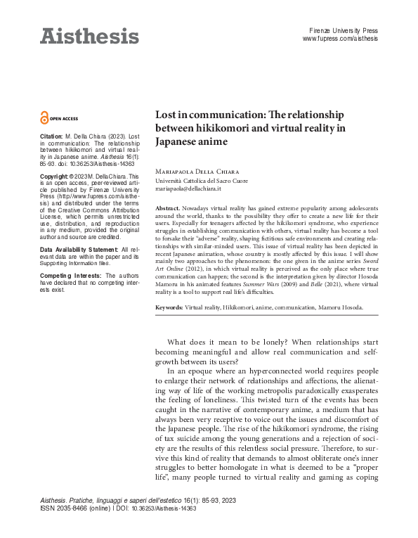 (PDF) Lost in communication: The relationship between hikikomori and ...