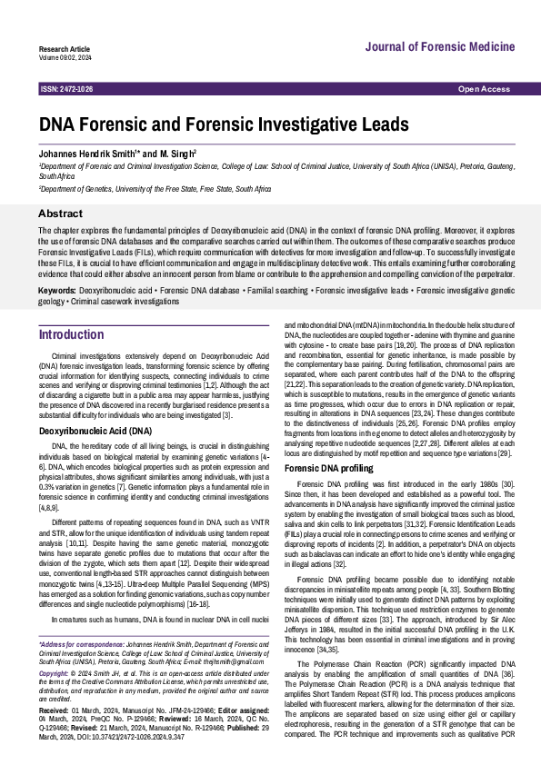 (PDF) DNA Forensic and Forensic Investigative Leads