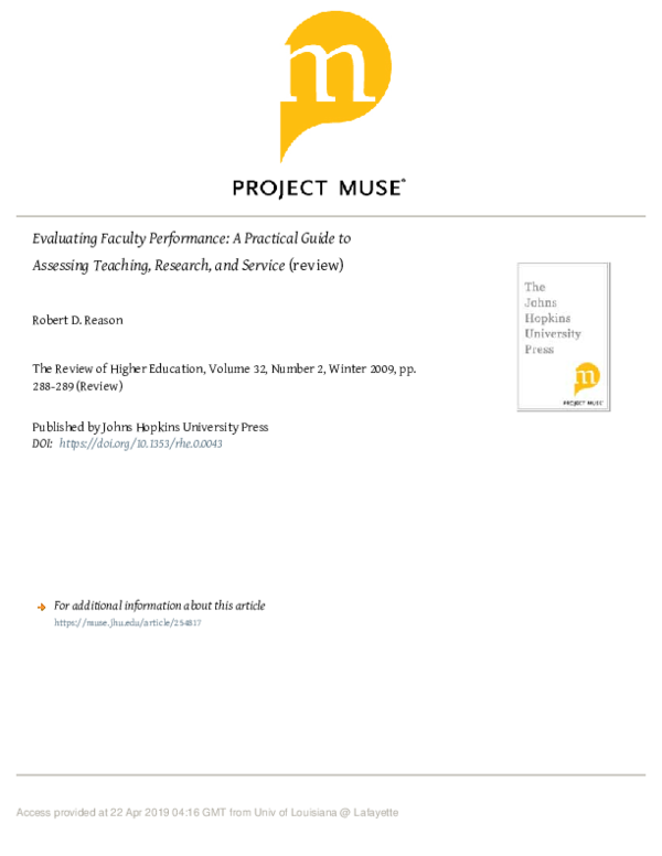 (PDF) Evaluating faculty performance: A practical guide to assessing ...