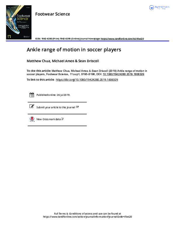 (PDF) Ankle range of motion in soccer players