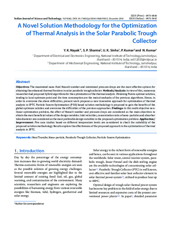(PDF) A Novel Solution Methodology for the Optimization of Thermal ...