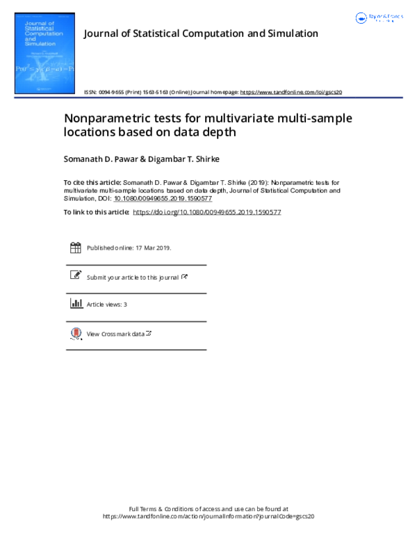 (PDF) Nonparametric tests for multivariate multi-sample locations based ...