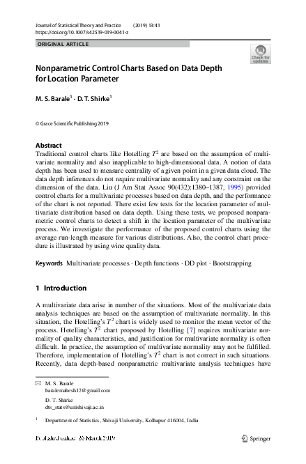 (PDF) Nonparametric Control Charts Based on Data Depth for Location ...