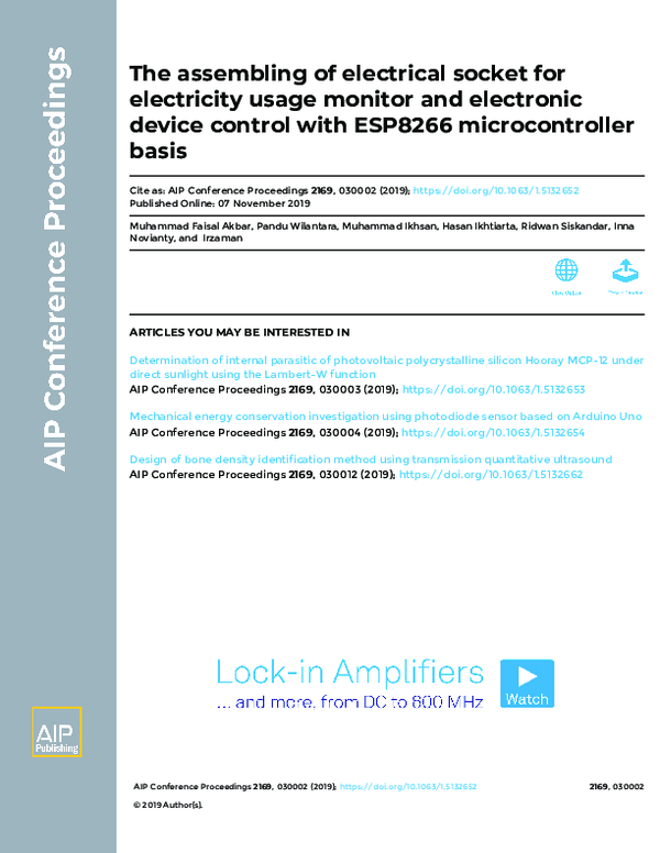 (PDF) The assembling of electrical socket for electricity usage monitor ...