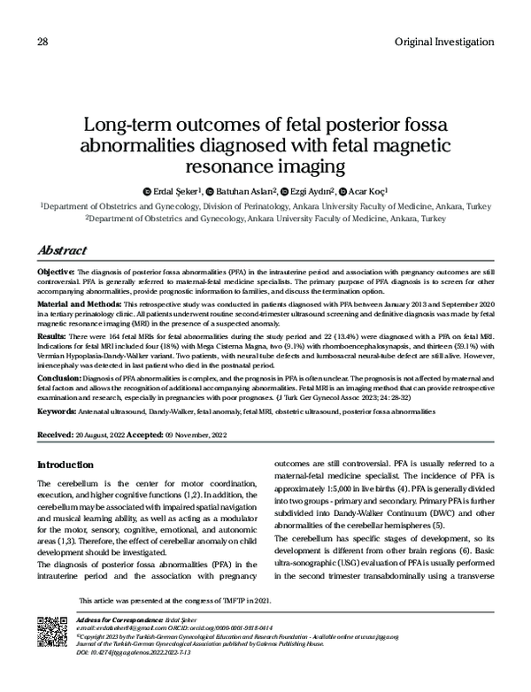 (PDF) Long-term outcomes of fetal posterior fossa abnormalities ...