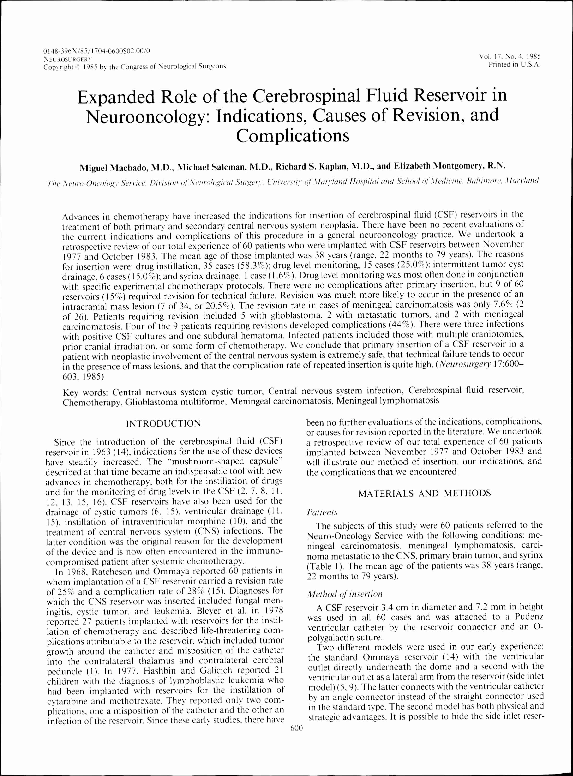 (PDF) Expanded Role of the Cerebrospinal Fluid Reservoir in ...