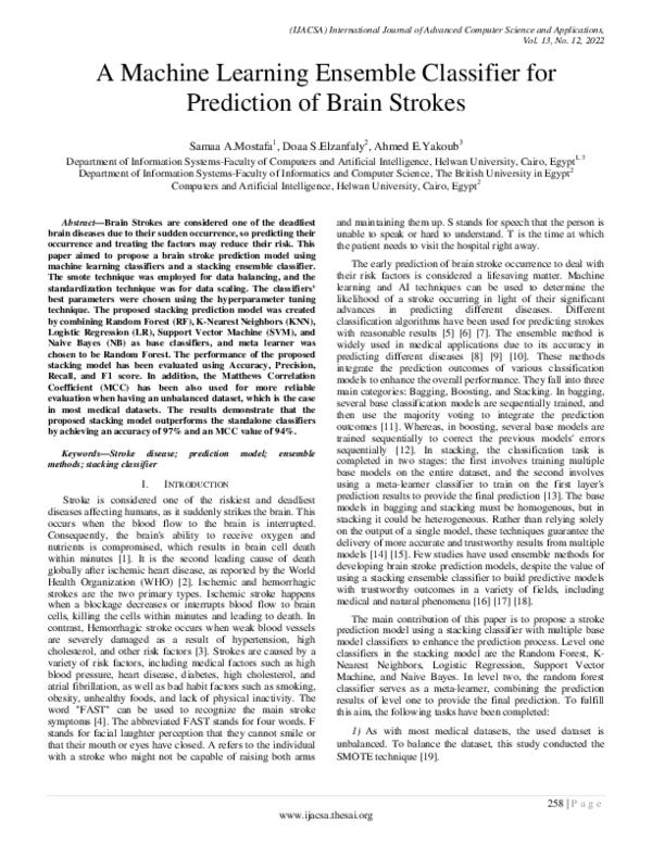 (PDF) A Machine Learning Ensemble Classifier for Prediction of Brain ...
